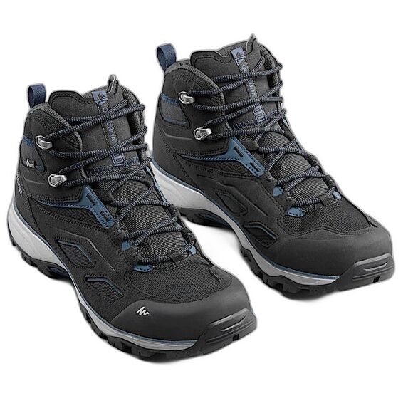 Quechua Men's MH100 Waterproof Mid Hiking Boots Grey Size 7.5 - Picture 1 of 16